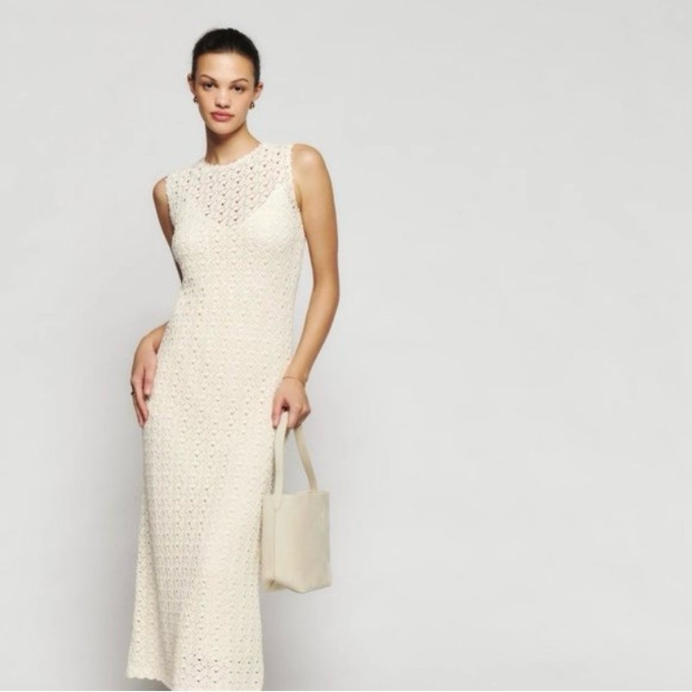 Reformation Park Novelty Open Knit Dress